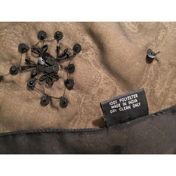 CEJON ACCESSORIES INC.100% Polyester Chiffon/Sequin Wrap, Beaded Black Chiffon - Picture 4 of 5